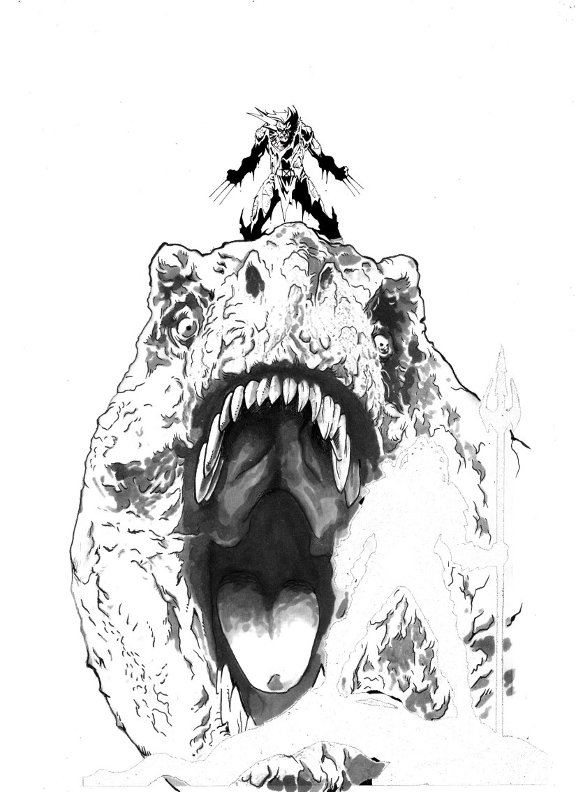 T-Rex predator imprim serval test comics oddities